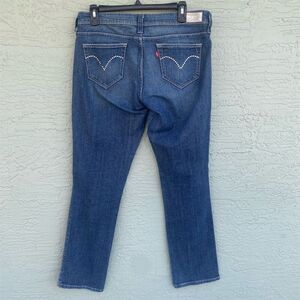 Levi's Women's Straight Jeans Size 8 Dark Blue Stretch Denim